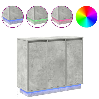 Madia LED Grigio cemento 90 x 32 x 75 cm Legno multistrato