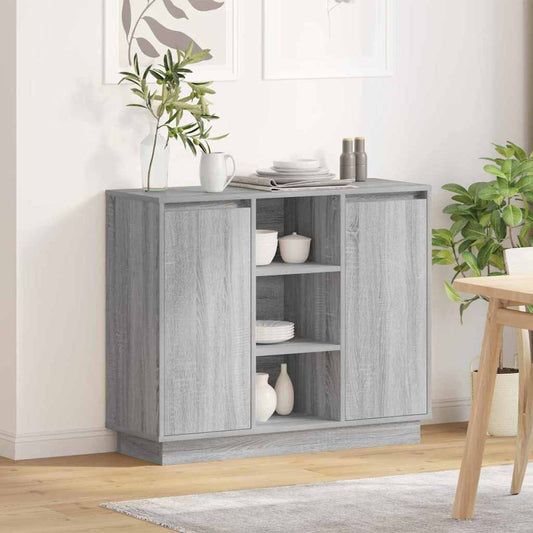 Credenza Grigio Sonoma 90 x 32 x 75 cm Legno multistrato