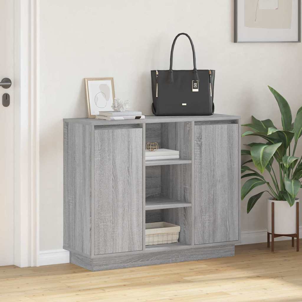 Credenza Grigio Sonoma 90 x 32 x 75 cm Legno multistrato