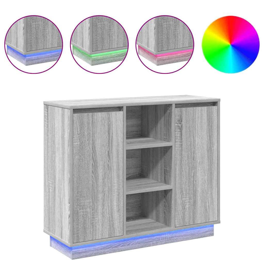 Credenza Grigio Sonoma 90 x 32 x 75 cm Legno multistrato