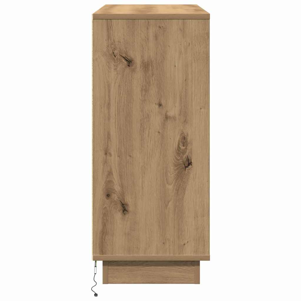 Madia LED Rovere artigianale 90 x 32 x 75 cm Legno multistrato