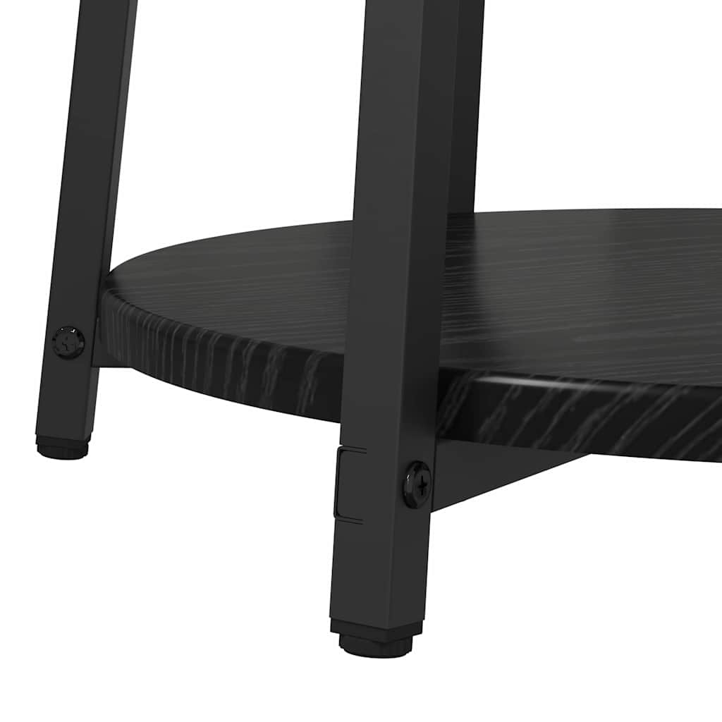 Set tavolini con lo scaffale 2 pcs Rovere nero 50 x 50 x 51 cm