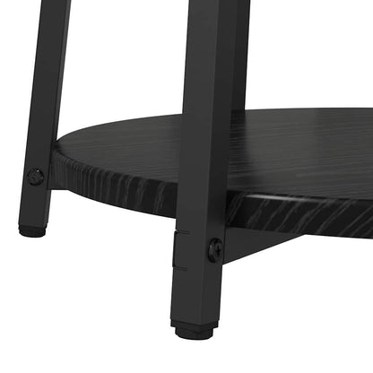 Set tavolini con lo scaffale 2 pcs Rovere nero 50 x 50 x 51 cm