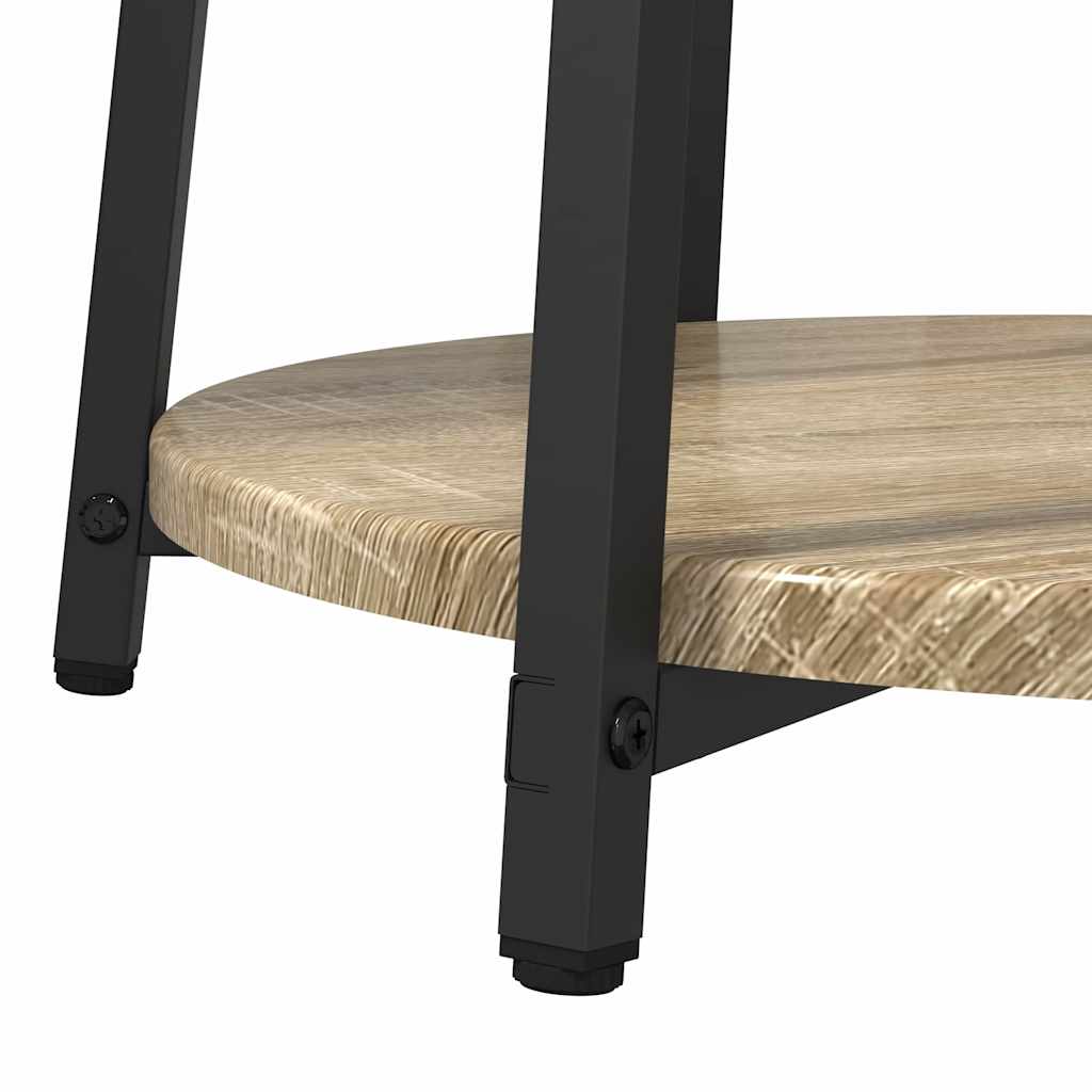 Set tavolini 2 pcs Rovere Sonoma e Nero 50 x 50 x 51 cm