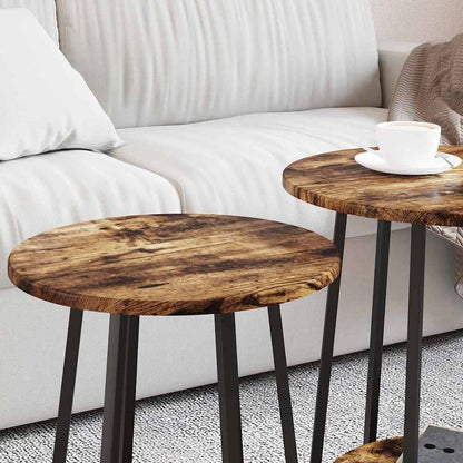 Set tavolini 2 pcs Rovere affumicato e Nero 50 x 50 x 51 cm