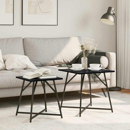 Set tavolini 2 pcs Rovere nero 50 x 50 x 50 cm