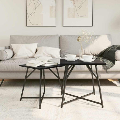 Set tavolini 2 pcs Rovere nero 50 x 50 x 50 cm