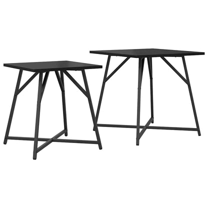 Set tavolini 2 pcs Rovere nero 50 x 50 x 50 cm