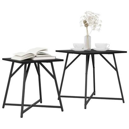 Set tavolini 2 pcs Rovere nero 50 x 50 x 50 cm