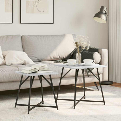 Set tavolini 2 pcs Grigio sonoma e Nero 50 x 50 x 50 cm