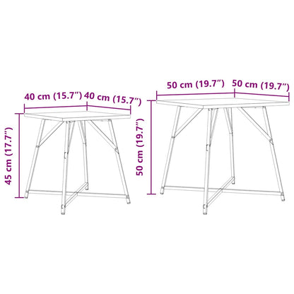 Set tavolini 2 pcs Grigio sonoma e Nero 50 x 50 x 50 cm