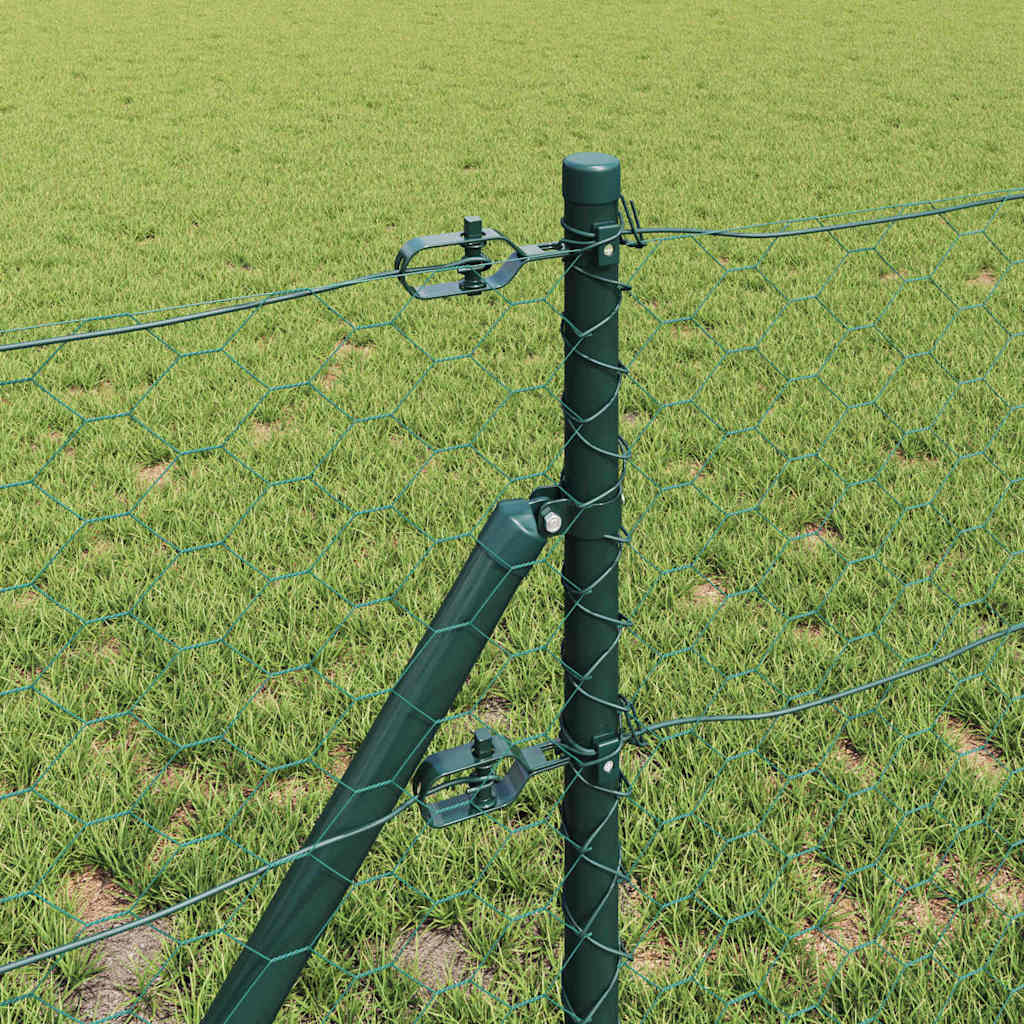 Recinzione con pali. Verde 0.6 x 10 m Acciaio rivestito in PVC