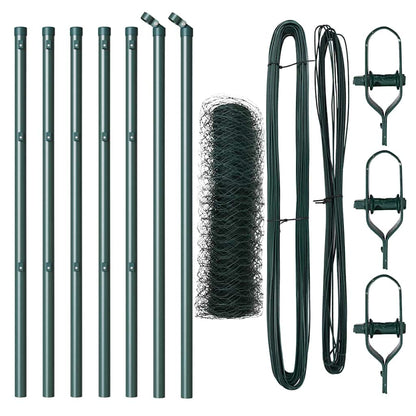 Recinzione con pali. Verde 0.6 x 10 m Acciaio rivestito in PVC