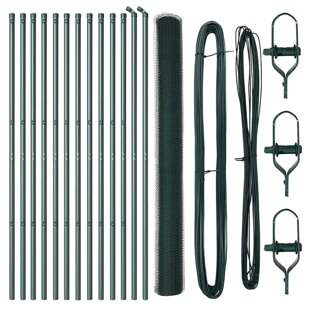 Palo della recinzione Verde 25 x 1,5 m (rete da 13 mm) Acciaio