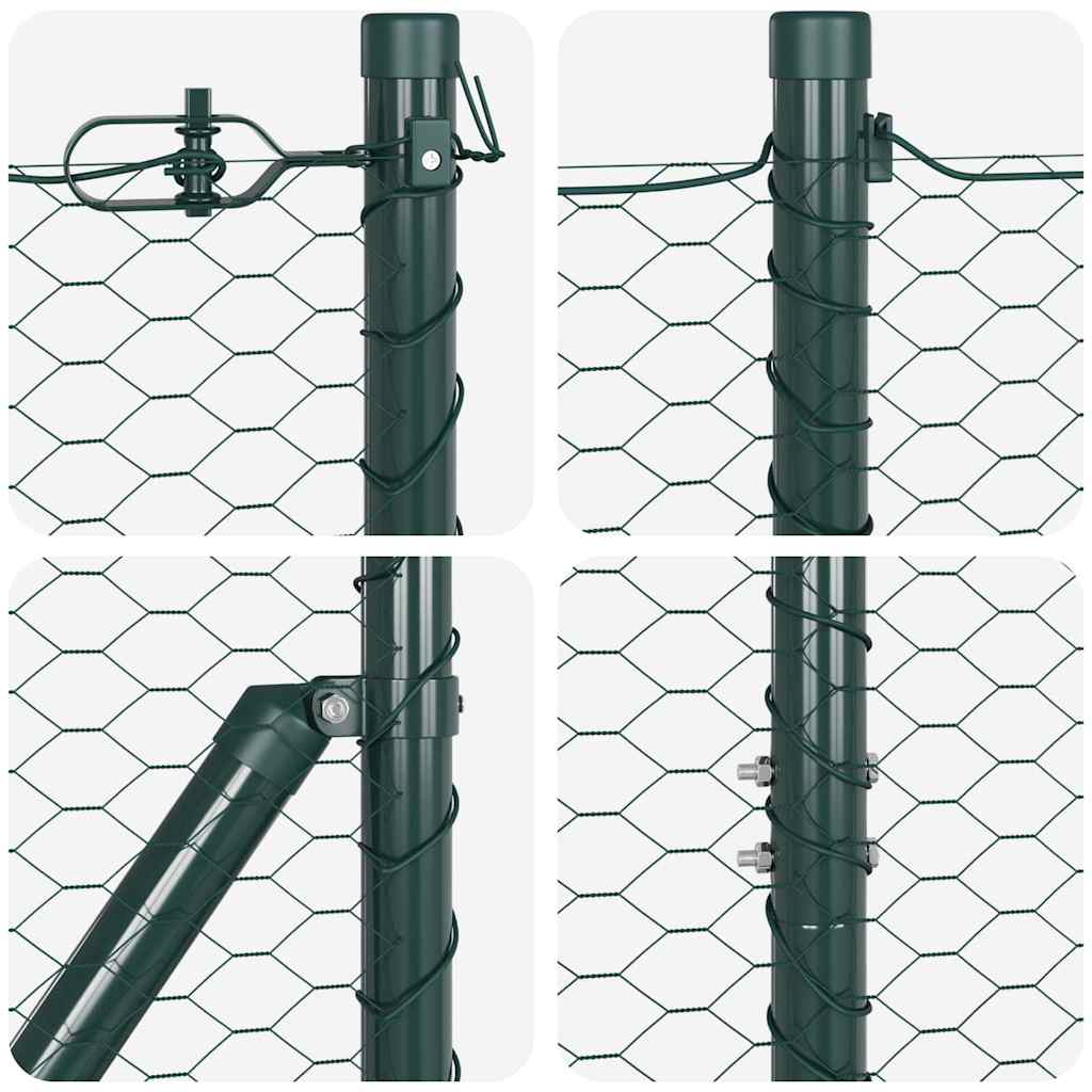 Palo della recinzione Verde 25 x 1,5 m (rete da 25 mm) Acciaio | homemem39