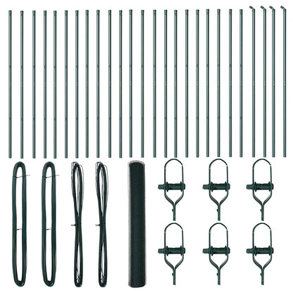 Recinzione con pali. Verde 1 x 50 m Acciaio rivestito in PVC