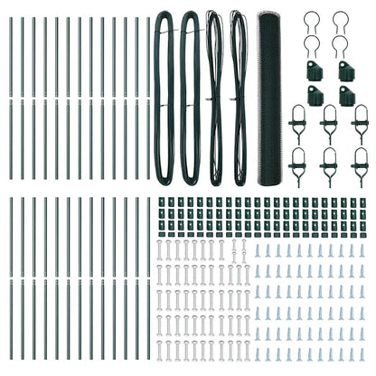 Recinzione con pali. Verde 1 x 50 m Acciaio rivestito in PVC