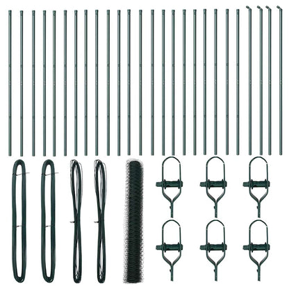 Recinzione con pali. Verde 1 x 50 m Acciaio rivestito in PVC