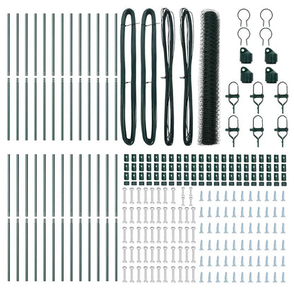 Recinzione con pali. Verde 1 x 50 m Acciaio rivestito in PVC