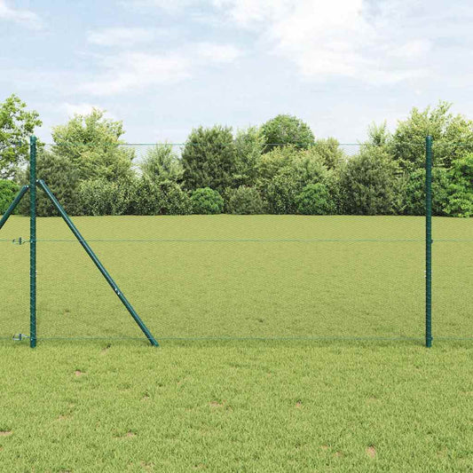 Recinzione con pali. Verde 1.2 x 50 m Acciaio rivestito in PVC