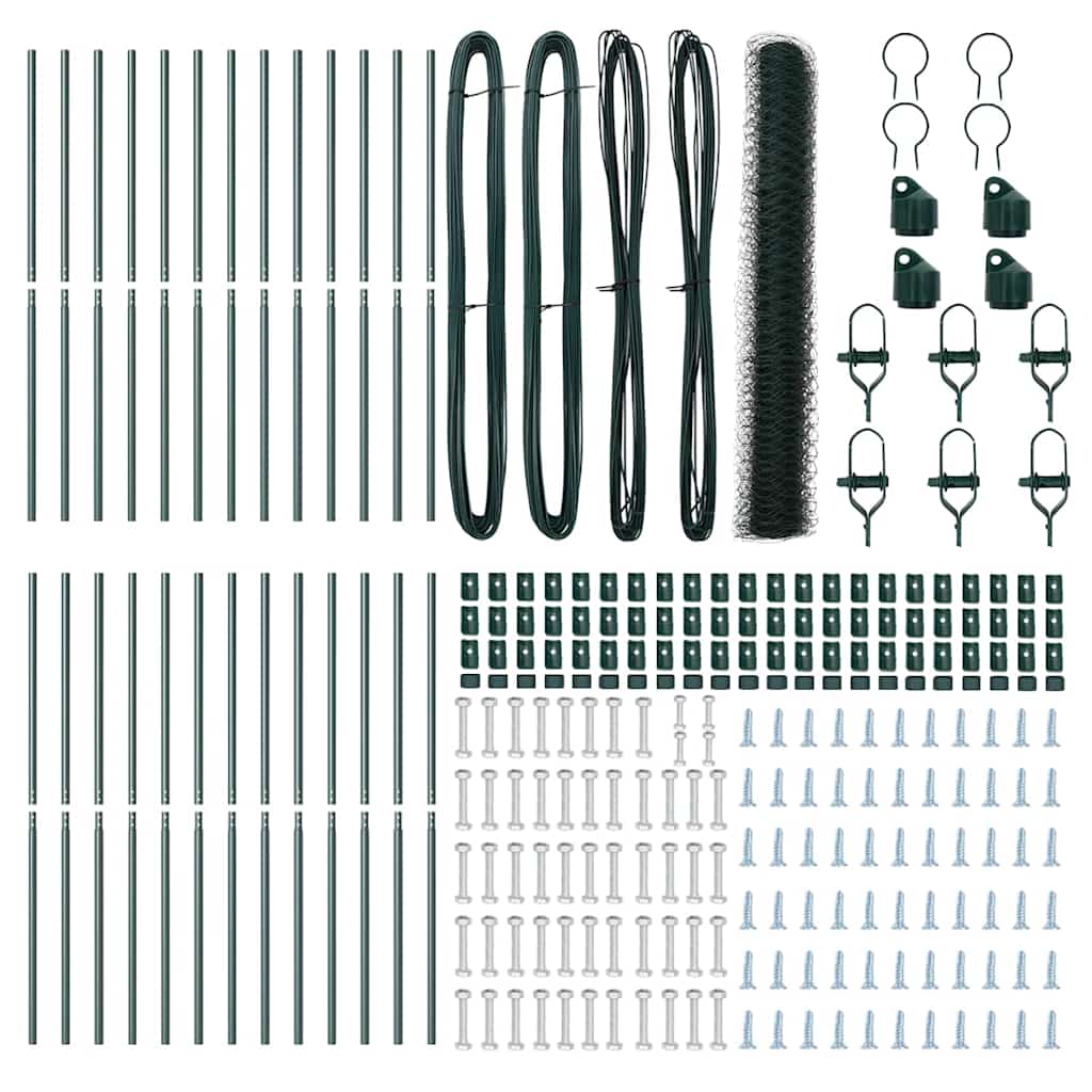 Recinzione con pali. Verde 1.4 x 50 m Acciaio rivestito in PVC