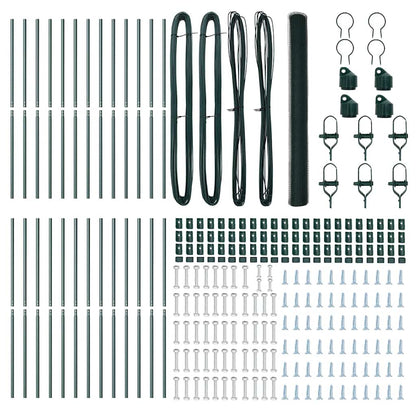 Recinzione con pali. Verde 1.5 x 50 m Acciaio rivestito in PVC