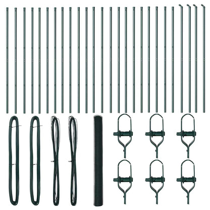 Recinzione con pali. Verde 1.5 x 50 m Acciaio rivestito in PVC