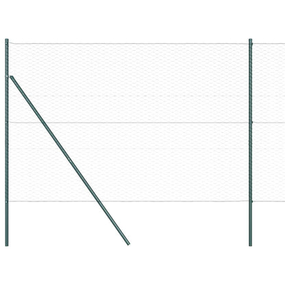 Recinzione con pali. Verde 1.5 x 50 m Acciaio rivestito in PVC