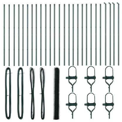 Recinzione con pali. Verde 1.5 x 50 m Acciaio rivestito in PVC