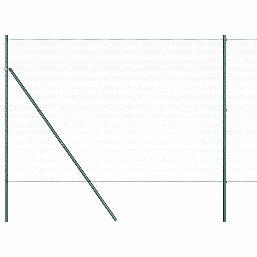 Recinzione con pali. Verde 1.6 x 50 m Acciaio rivestito in PVC