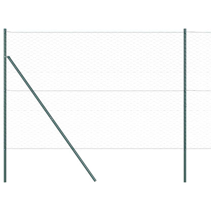 Recinzione con pali. Verde 1.6 x 50 m Acciaio rivestito in PVC