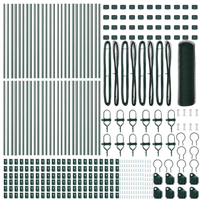 Recinzione con pali. Verde 0.5 x 100 m Acciaio rivestito in PVC