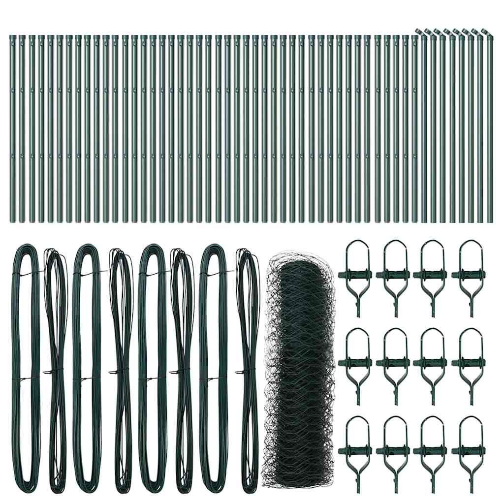 Recinzione con pali. Verde 0.6 x 100 m Acciaio rivestito in PVC