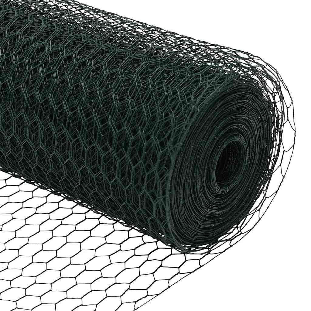 Recinzione con pali. Verde 0.8 x 100 m Acciaio rivestito in PVC