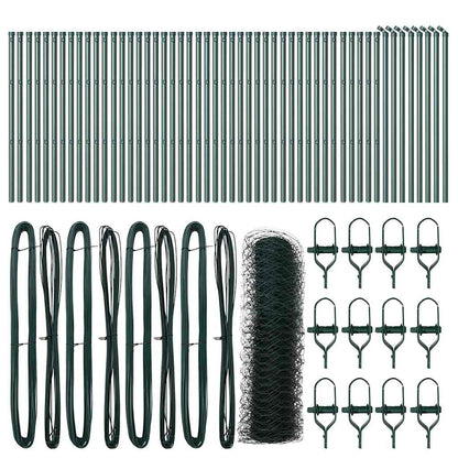 Recinzione con pali. Verde 0.8 x 100 m Acciaio rivestito in PVC