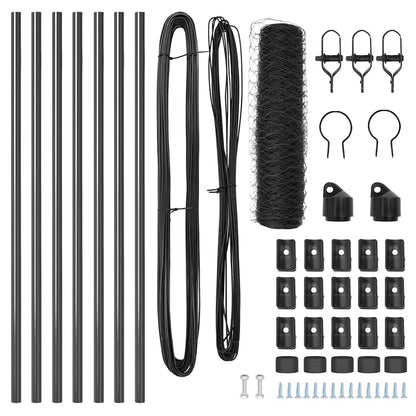 Recinzione con pali. Grigio 0.4 x 10 m Acciaio rivestito in PVC