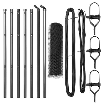 Recinzione con pali. Grigio 0.6 x 10 m Acciaio rivestito in PVC