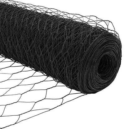 Recinzione con pali. Grigio 0.6 x 25 m Acciaio rivestito in PVC