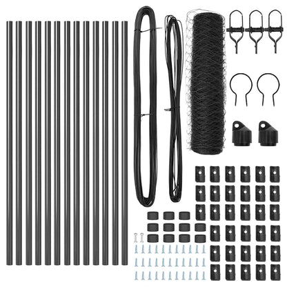 Recinzione con pali. Grigio 0.6 x 25 m Acciaio rivestito in PVC