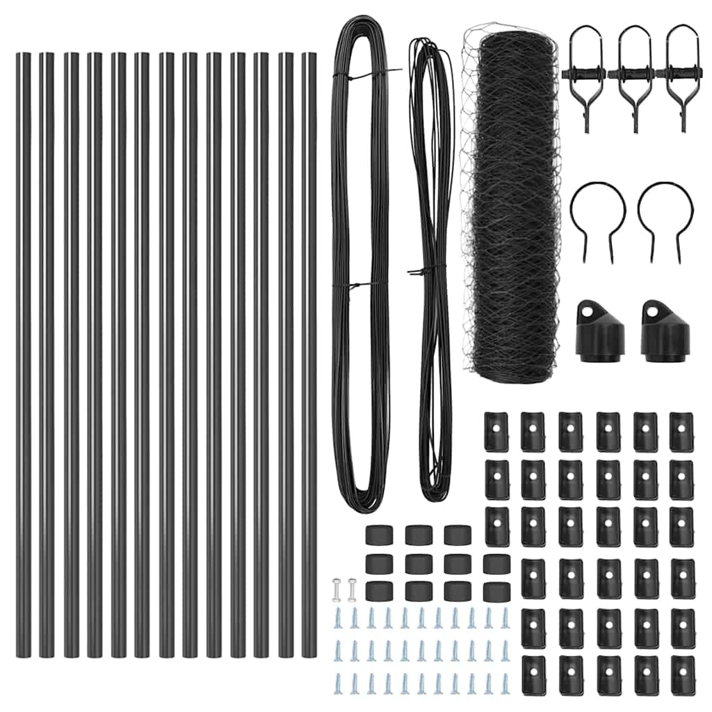 Palo della recinzione Grigio 25 x 0,8 m (maglia da 36 mm)