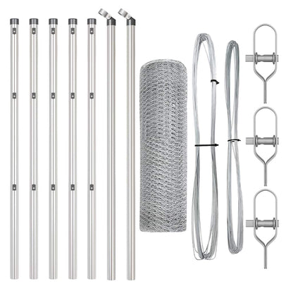 Recinzione con pali. Argento 0.5 x 10 m