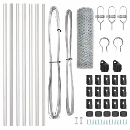 Recinzione con pali. Argento 0.5 x 10 m