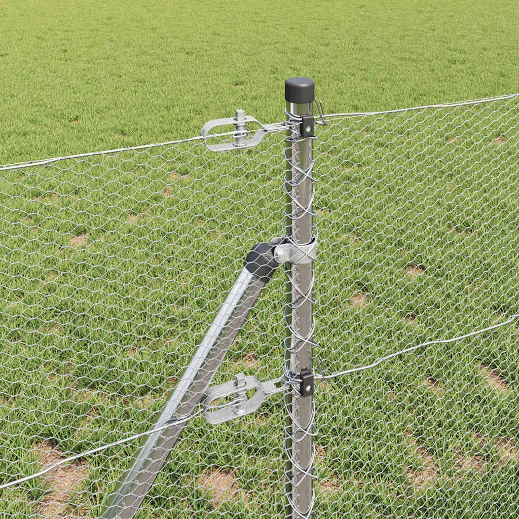 Recinzione con pali. Argento 0.6 x 10 m