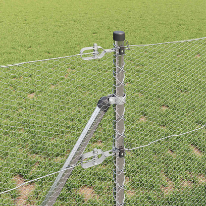 Recinzione con pali. Argento 0.6 x 10 m