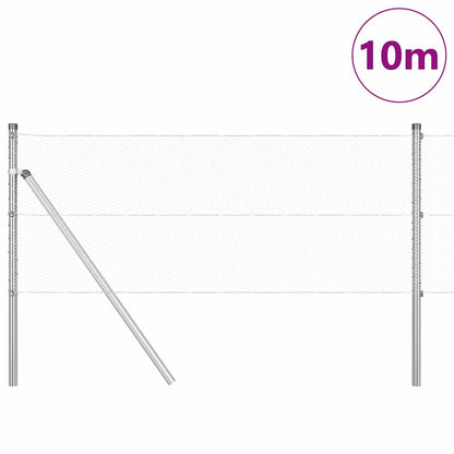 Recinzione con pali. Argento 0.6 x 10 m