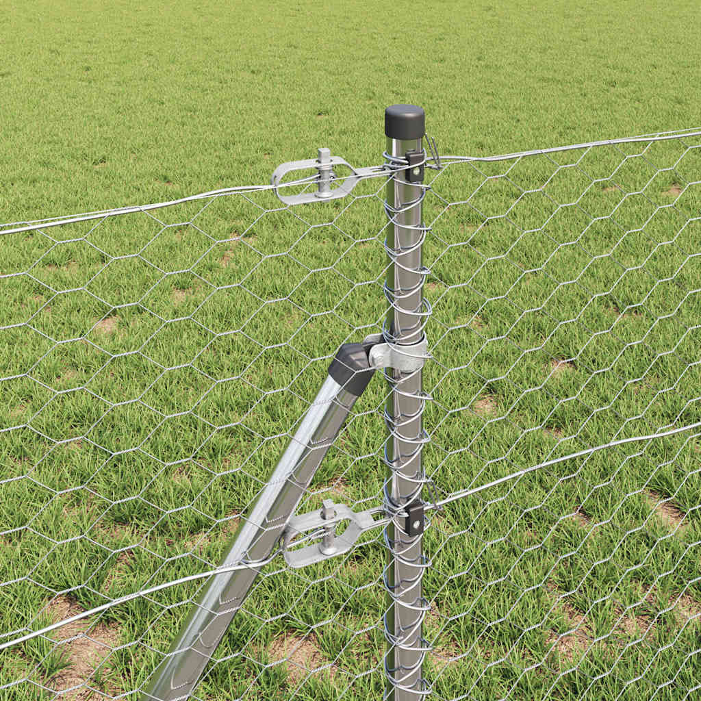 Recinzione con pali. Argento 0.6 x 10 m