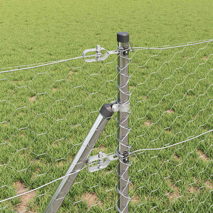 Recinzione con pali. Argento 0.6 x 10 m