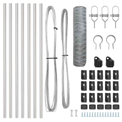 Recinzione con pali. Argento 0.6 x 10 m