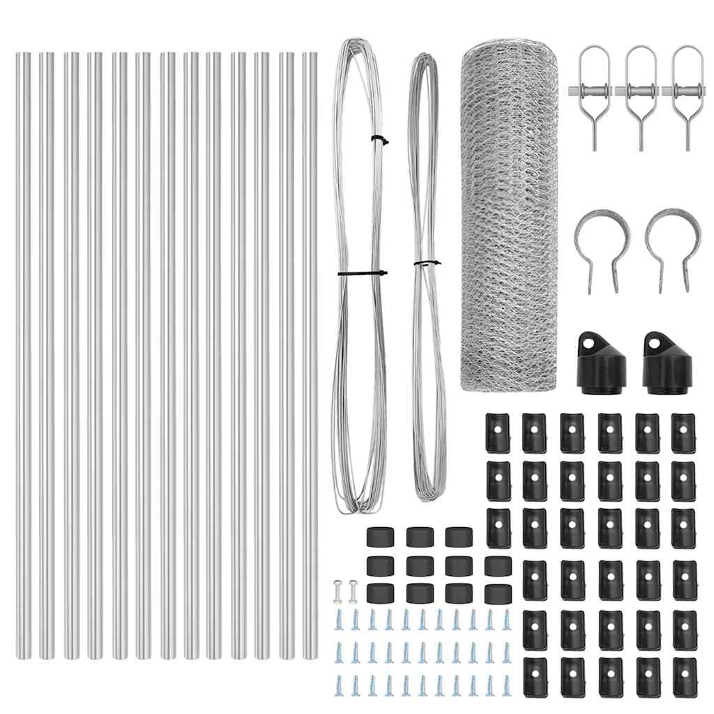 Palo della recinzione Argento 25 x 0,4 m (rete da 25 mm)