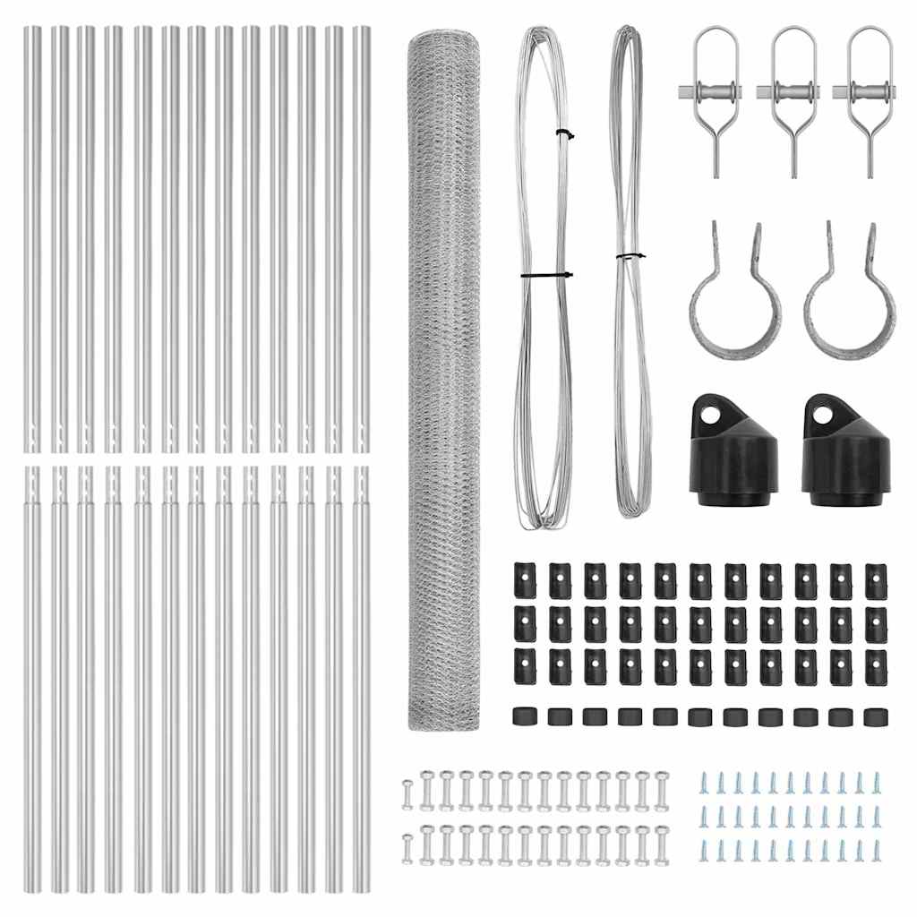 Palo della recinzione Argento 25 x 1,5 m (rete da 25 mm)